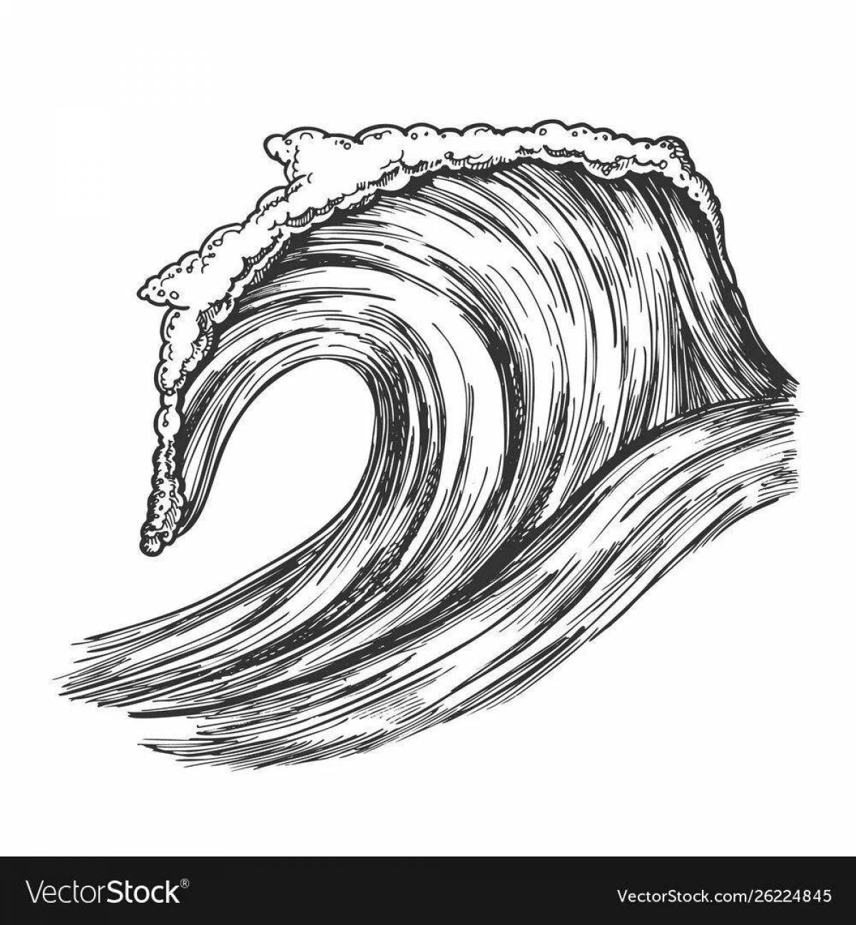 Charming tsunami coloring book