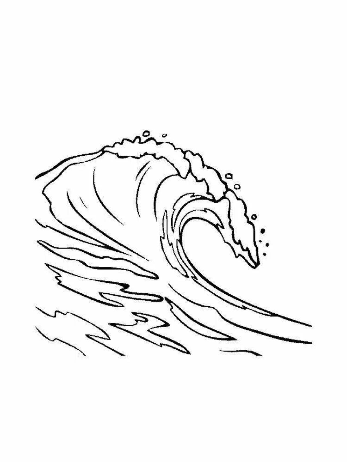 Great tsunami coloring page