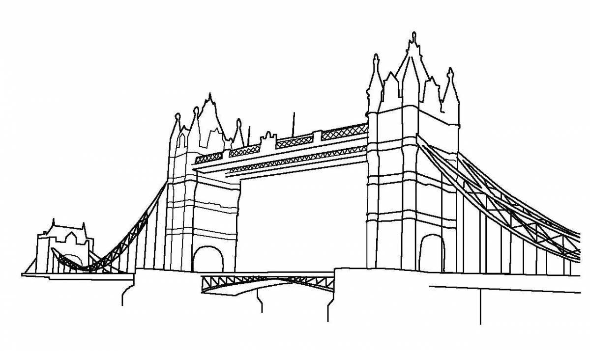 Картинка для раскрашивания мост