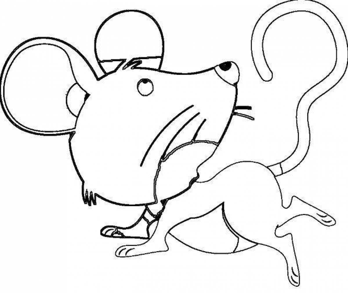 Мышка бежит раскраска