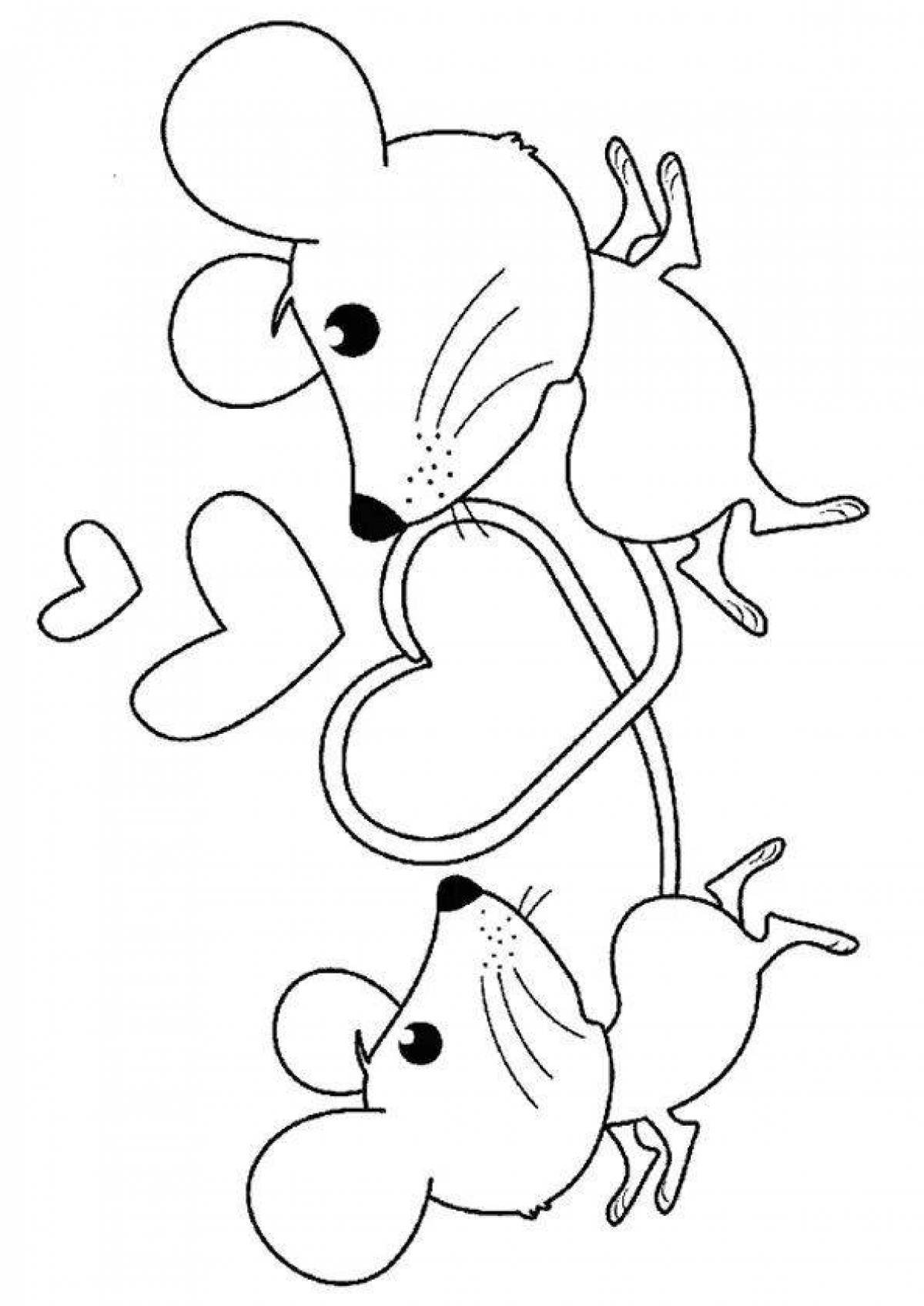 Мышь с мышонком раскраска