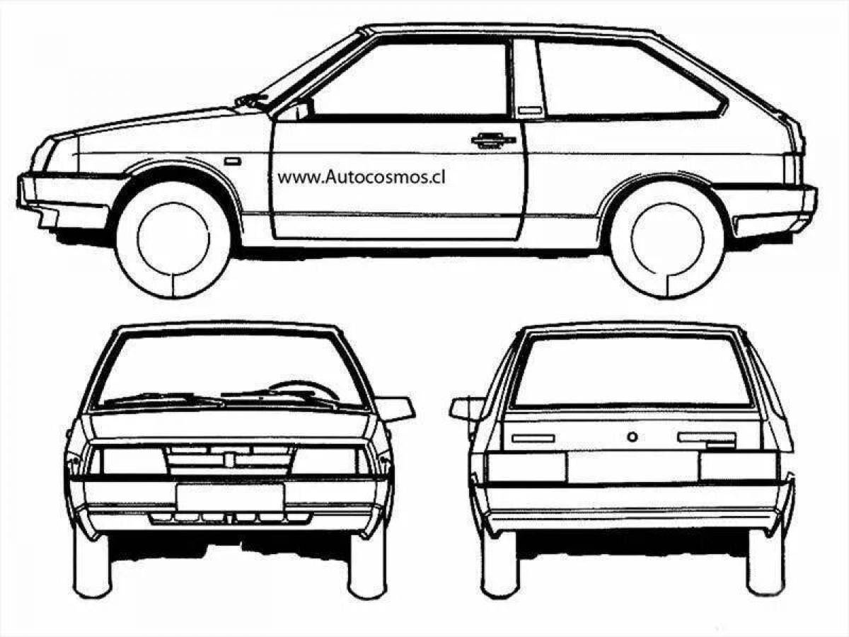 ВАЗ 2108 нарисовать сбоку