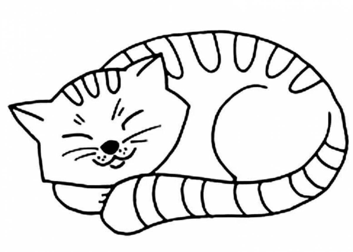 Кошка рисунок детский