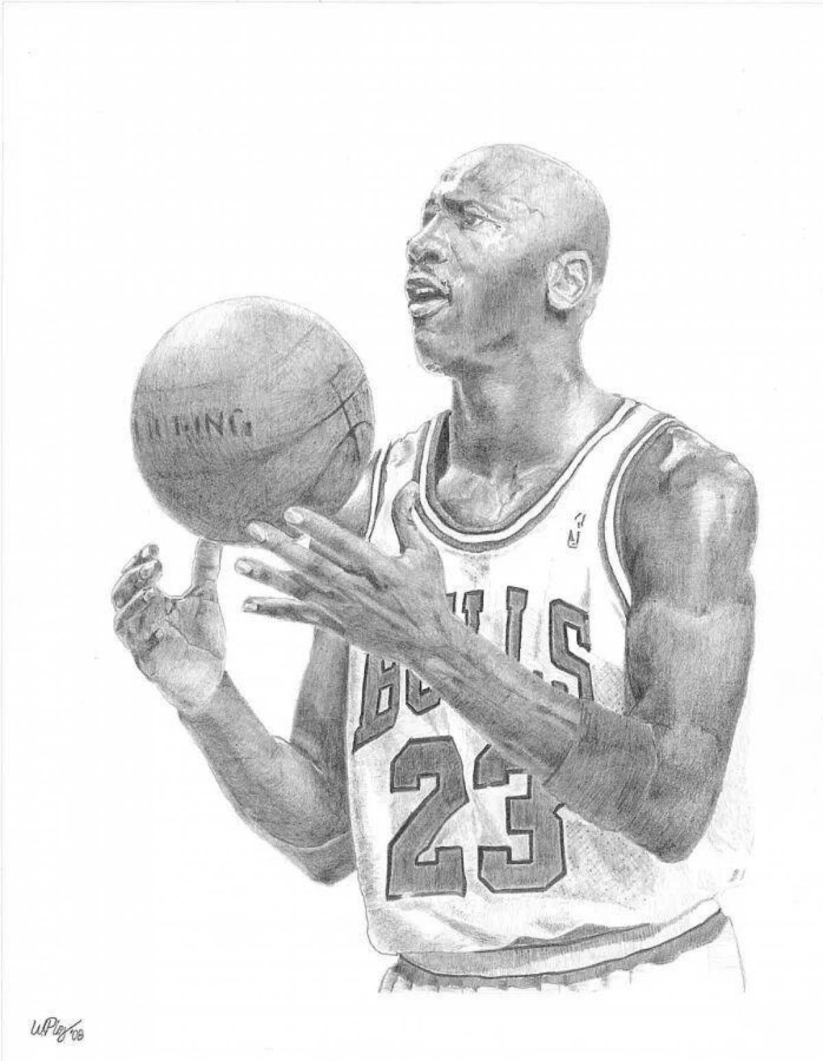 Баскетболист Майкл Джордан раскраска