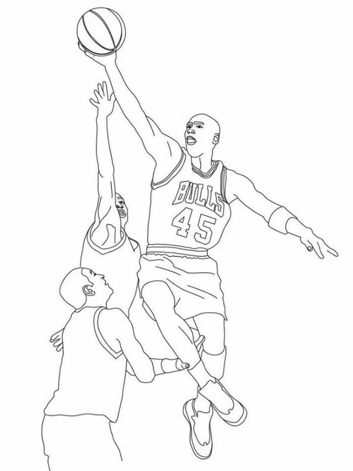 Джордан баскетболист раскраска