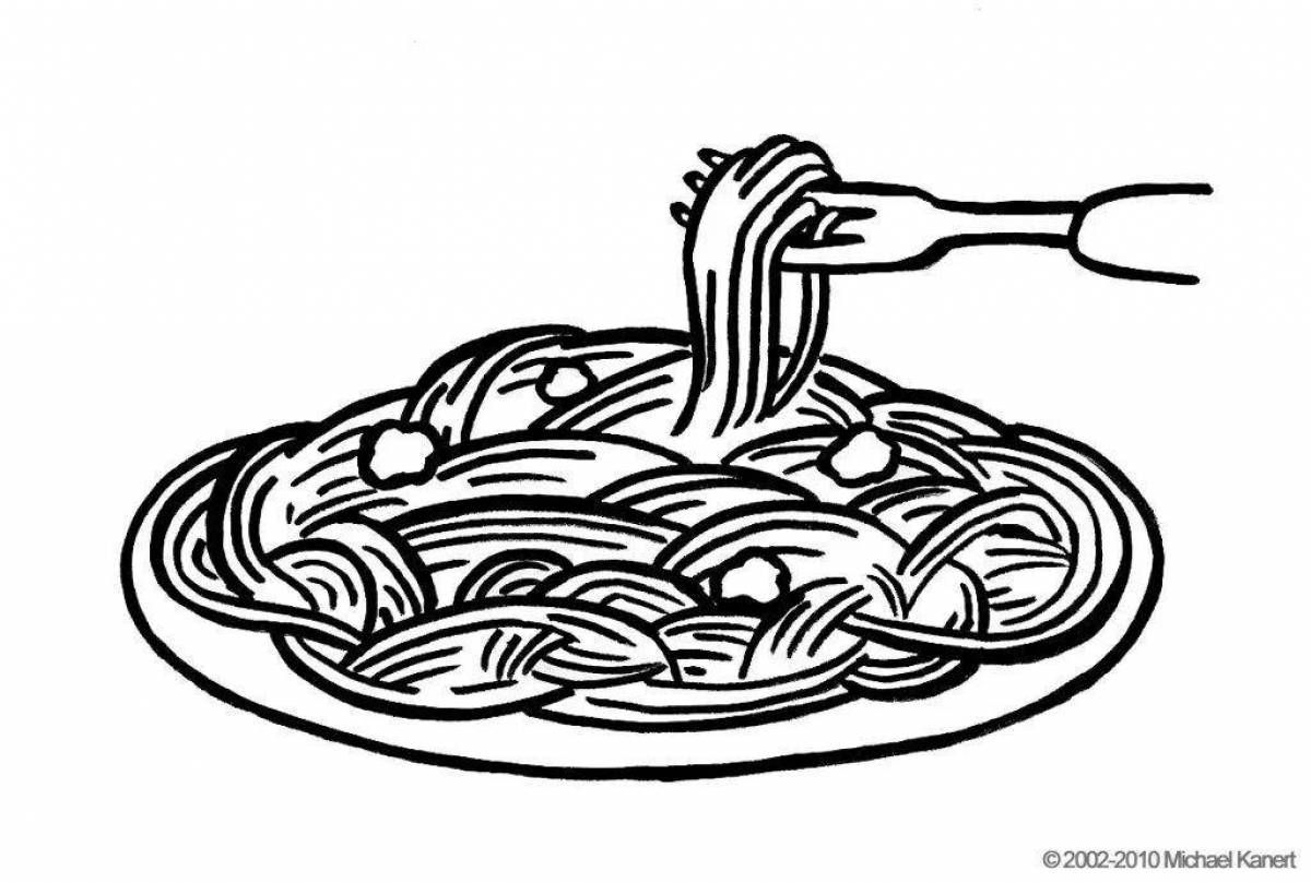Фото Красочная страница раскраски спагетти