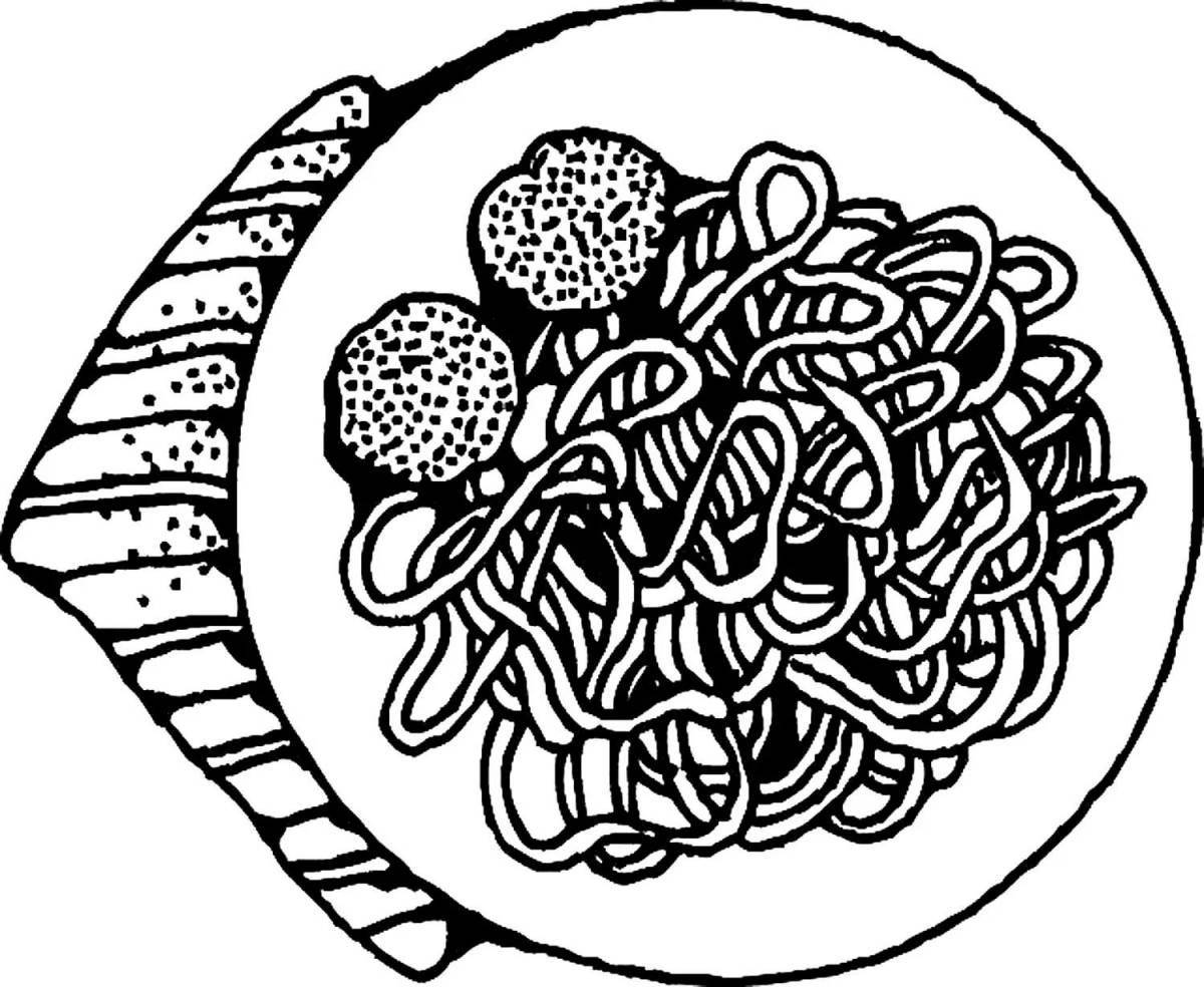 Фото Веселая раскраска спагетти