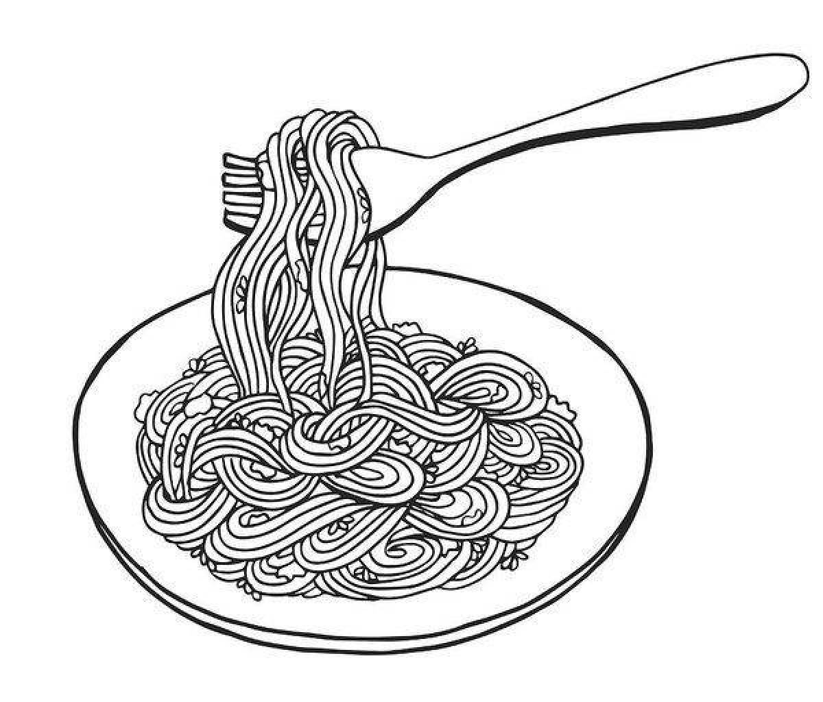 Фото Восхитительные спагетти раскраски