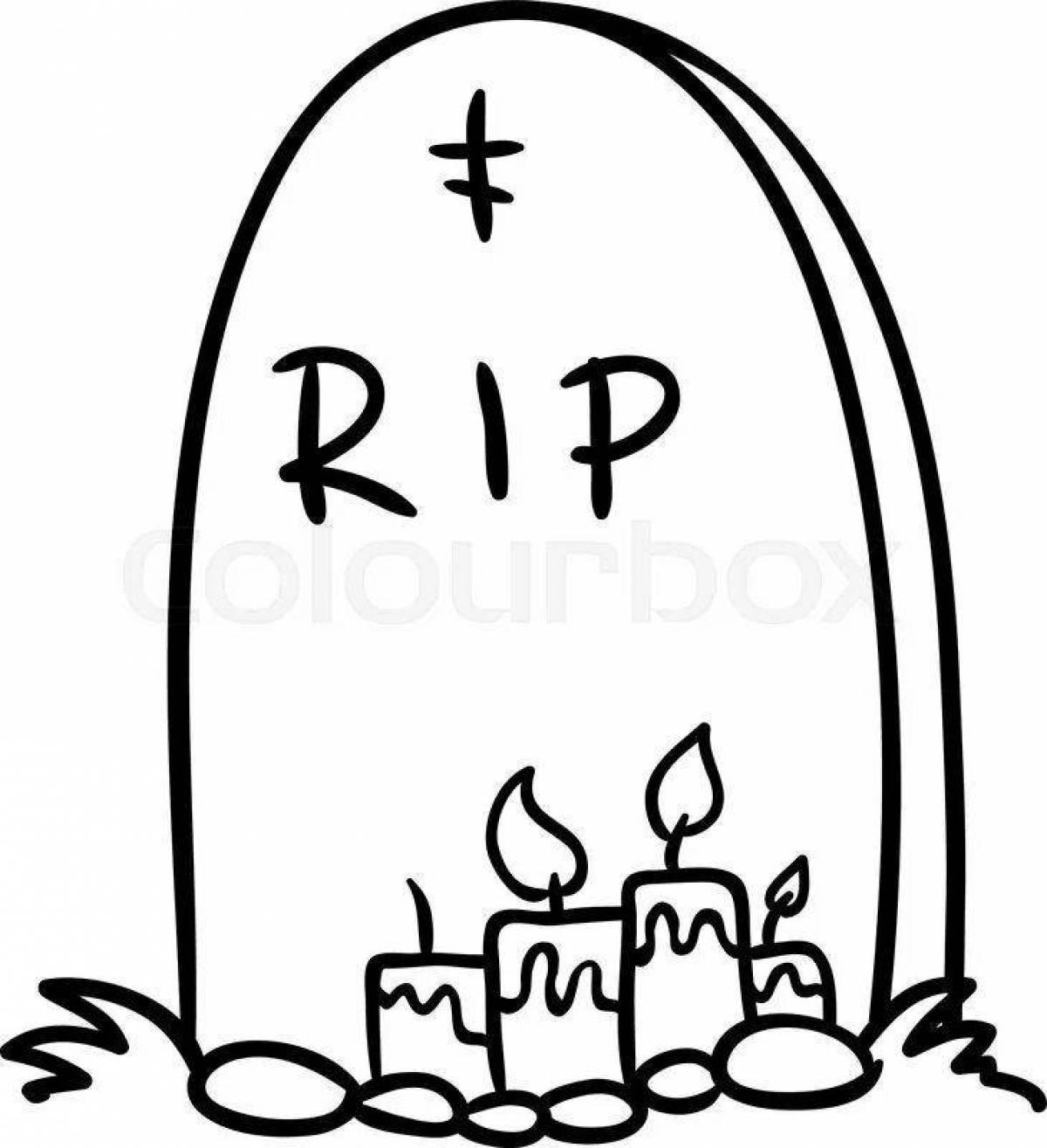 Colorful grave coloring page
