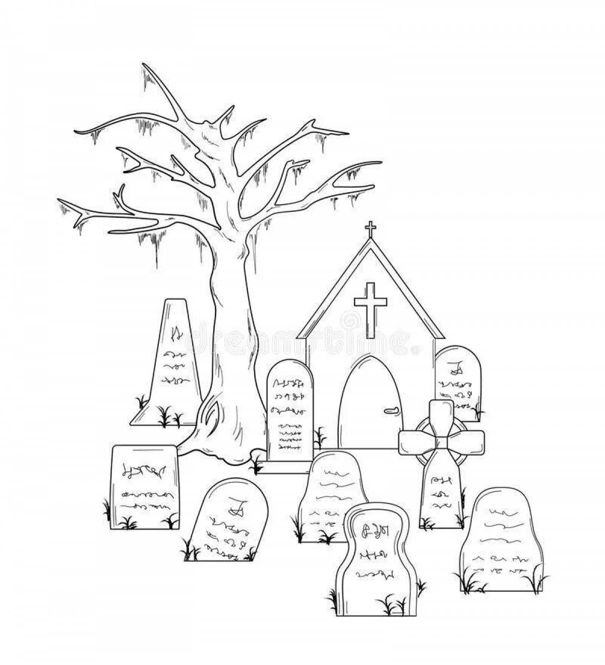 Glorious grave coloring page