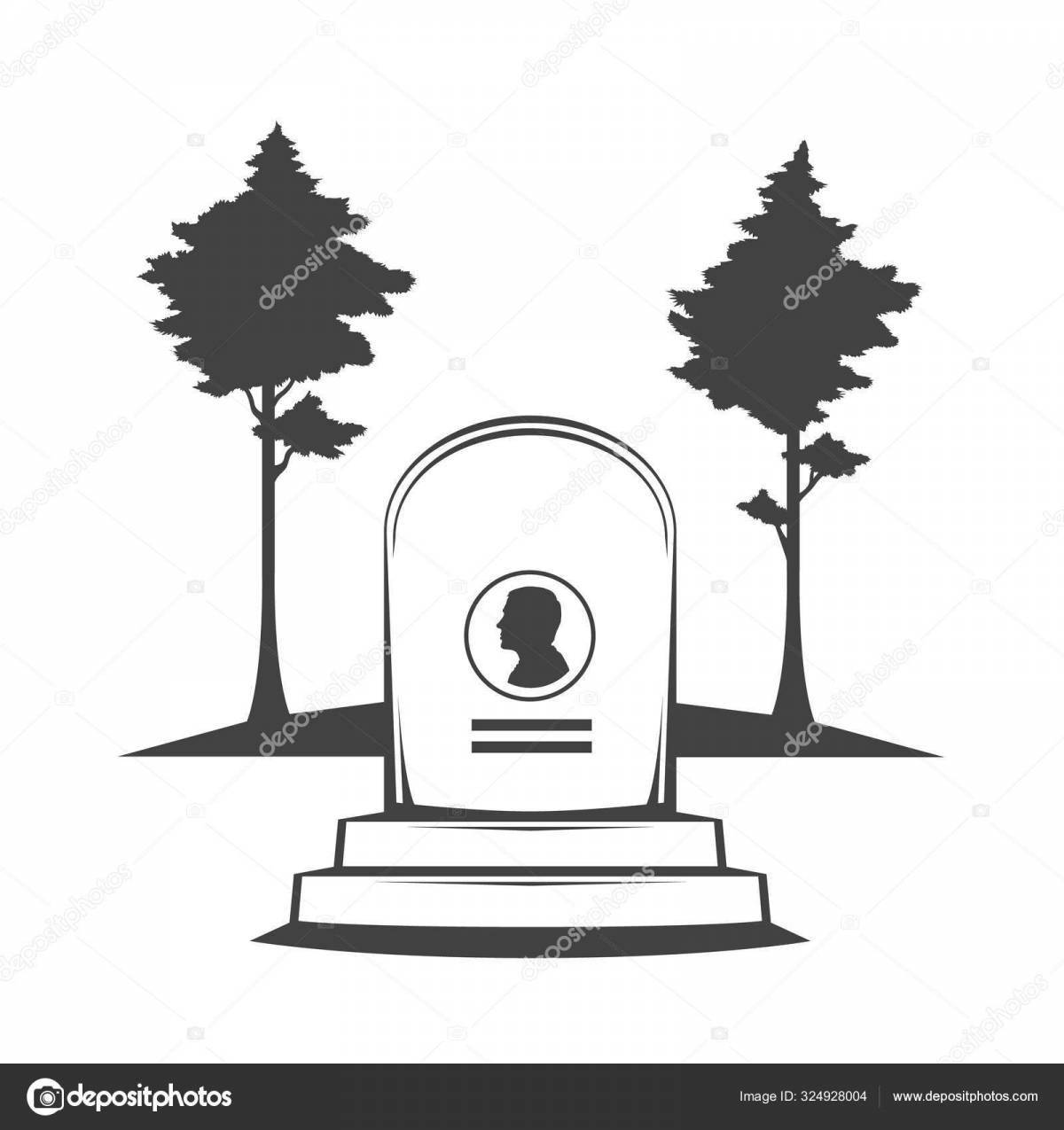 Glittering grave coloring page