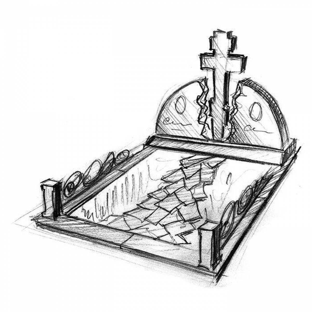 Awesome grave coloring page