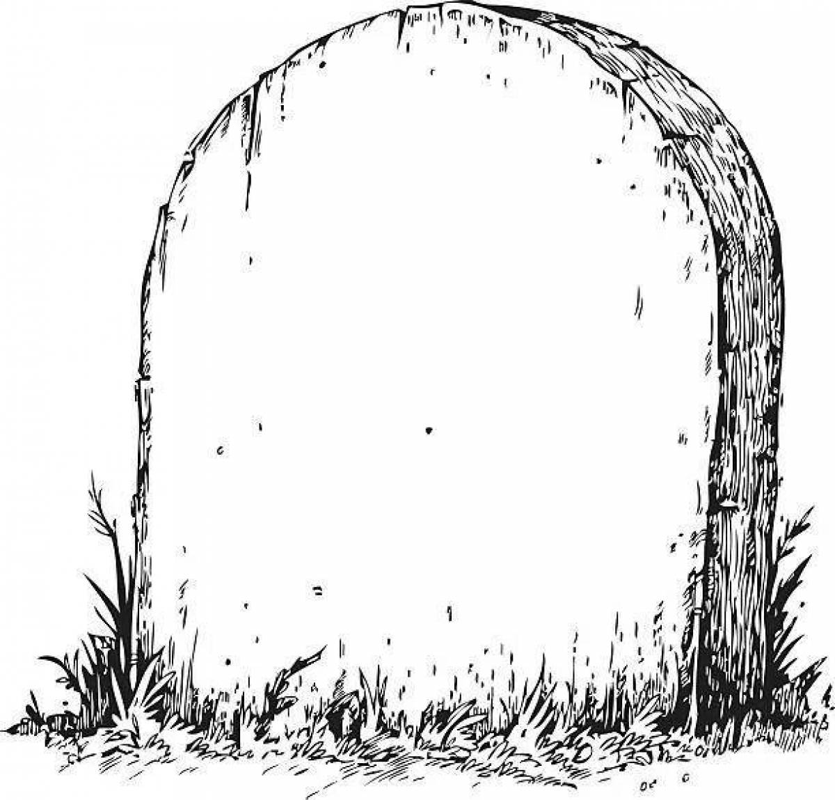 Decorated grave coloring page