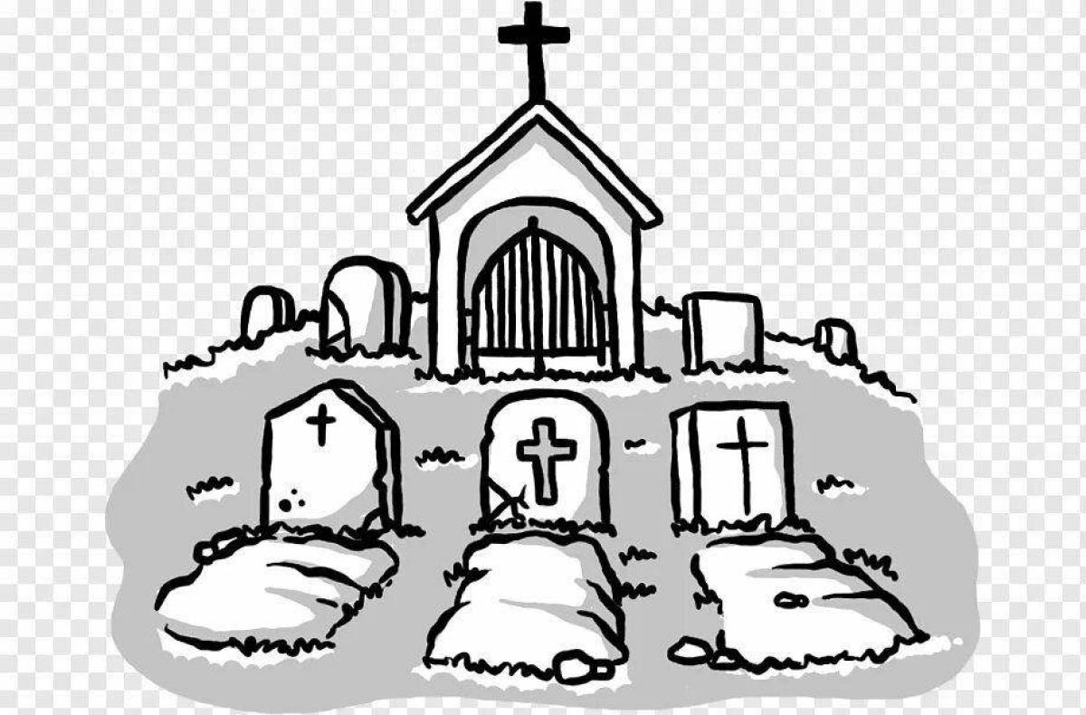 Intricate grave coloring page