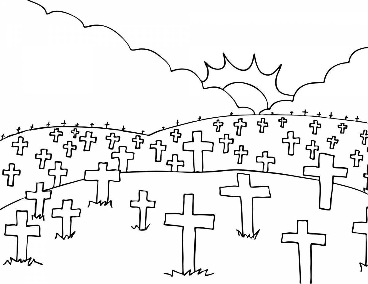Glowing grave coloring page