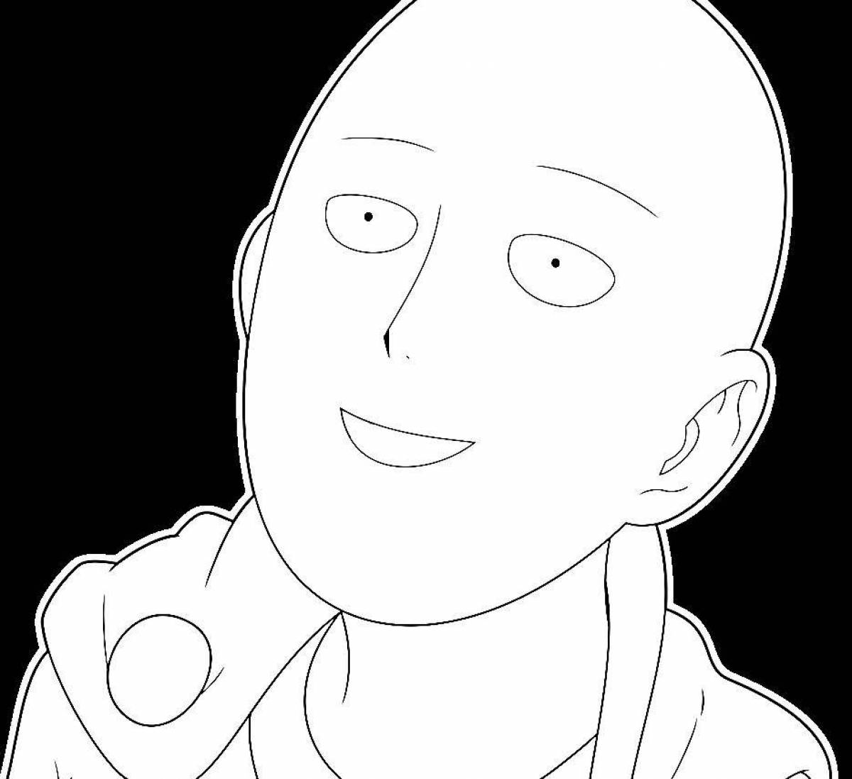 Colorful one-punch man coloring page