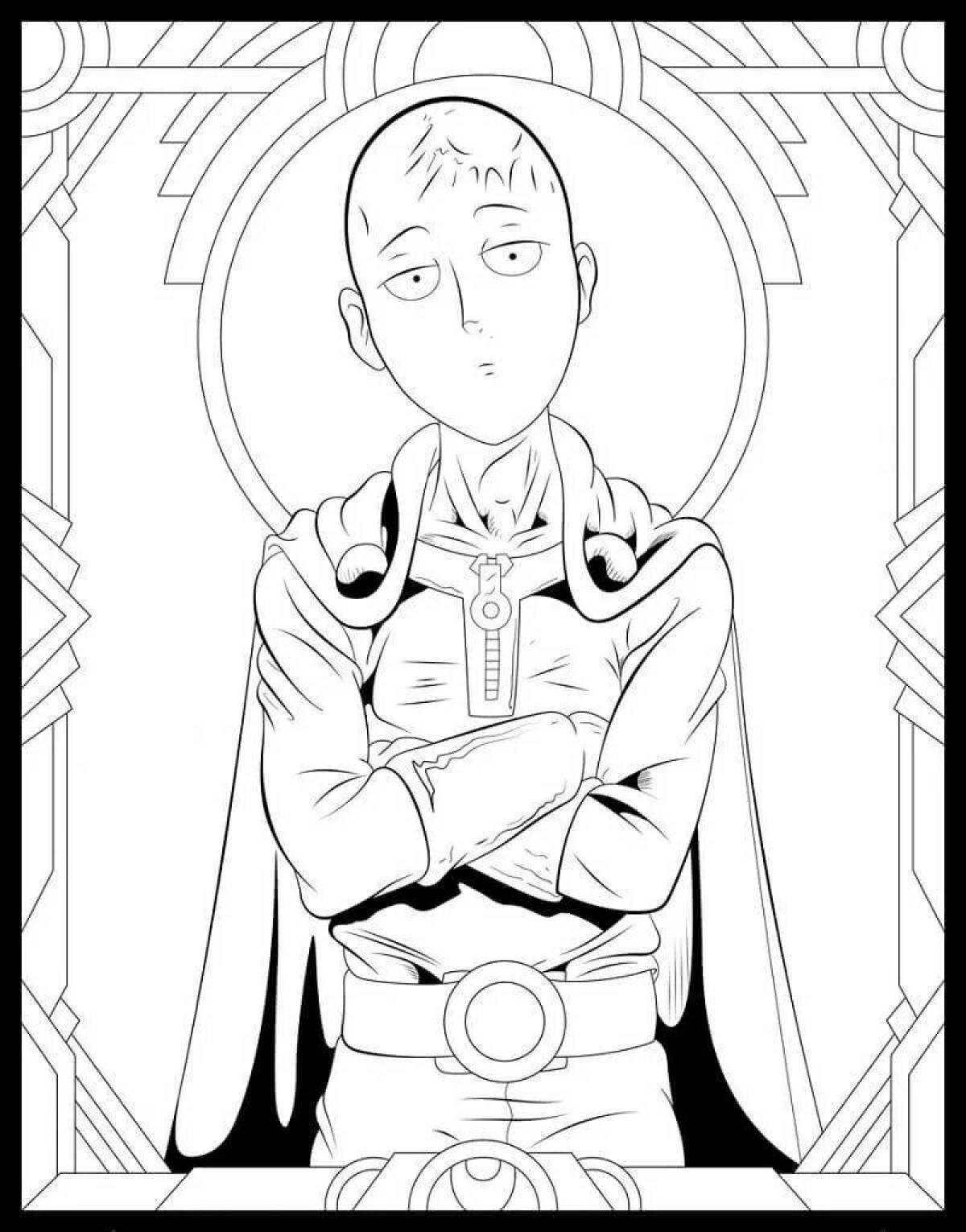 Charming one-punchman coloring page
