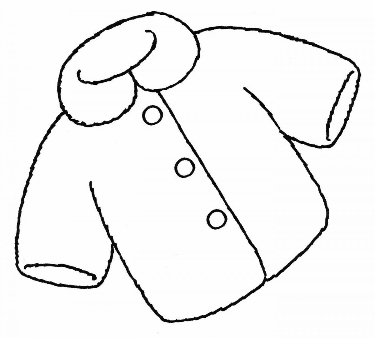 Coloring page of a colorful coat