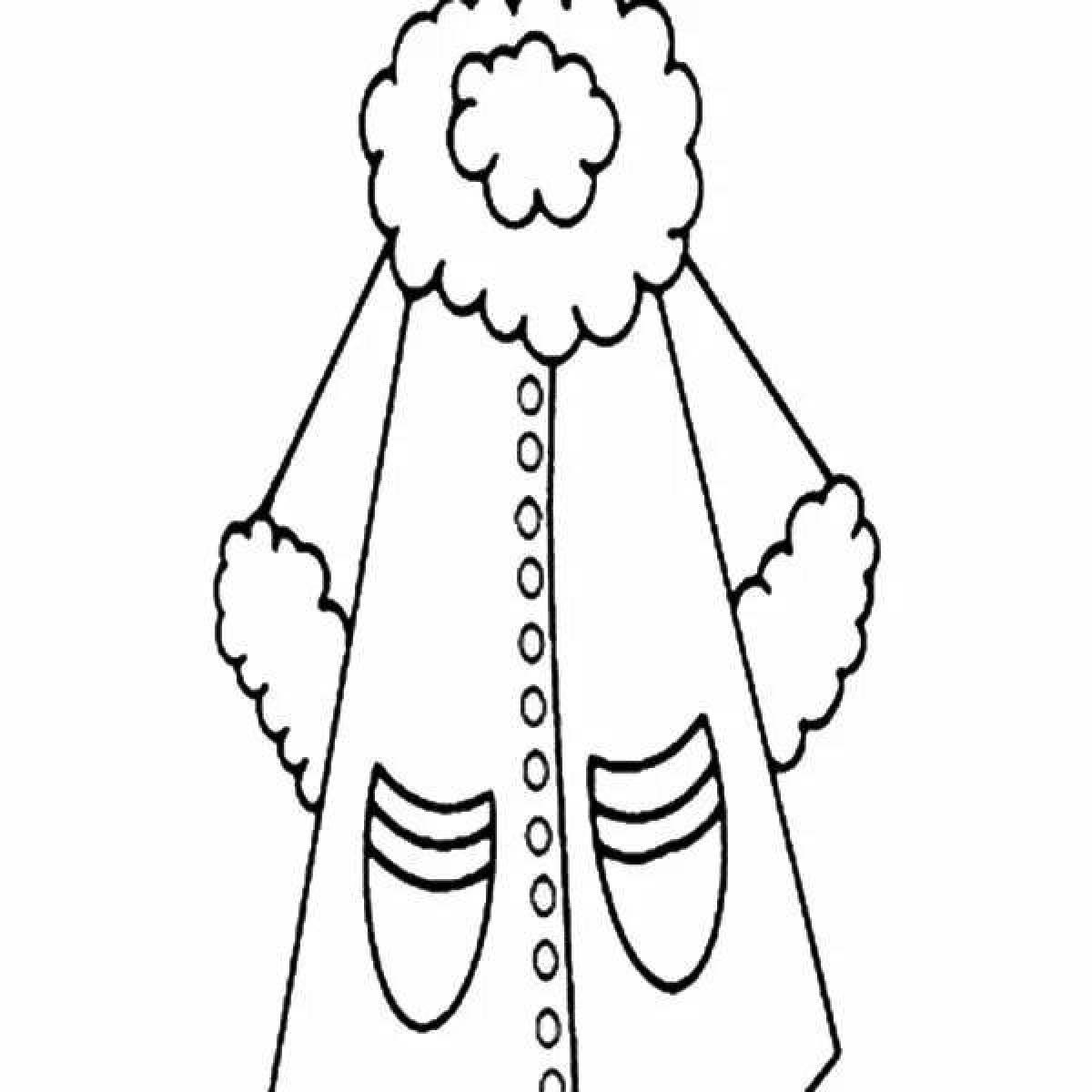 Modern coat coloring page