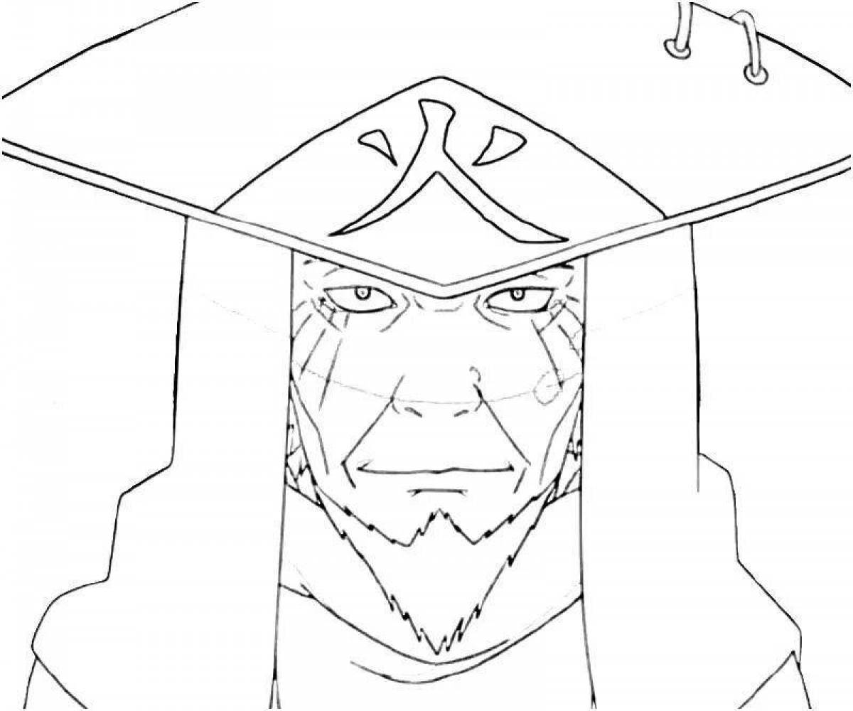 Brightly colored hashirama coloring page