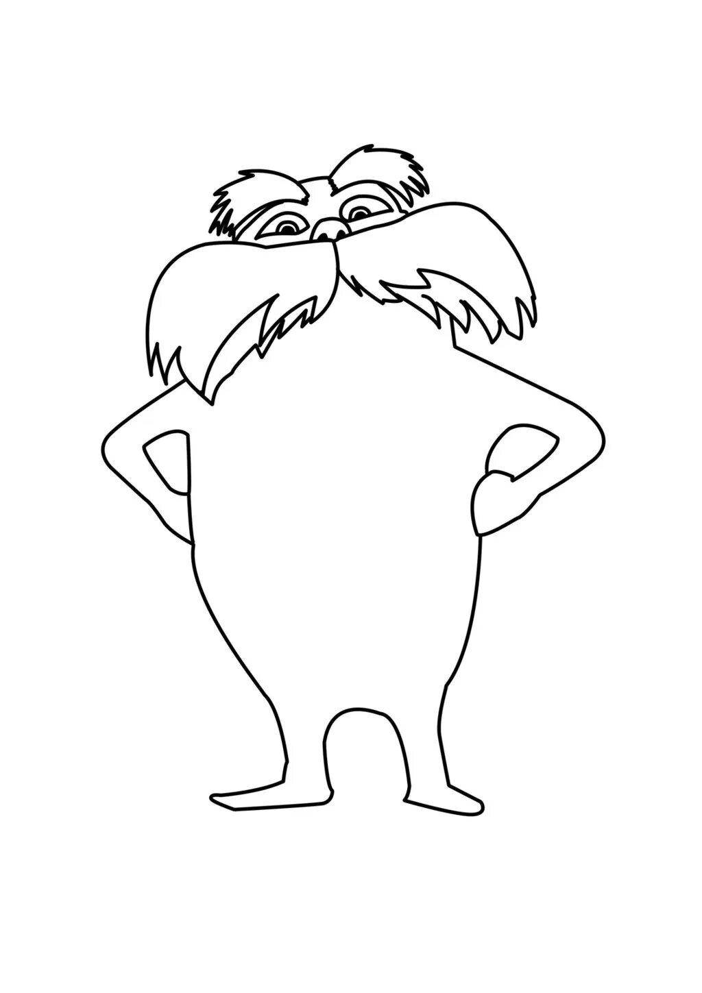 Adorable lorax coloring page