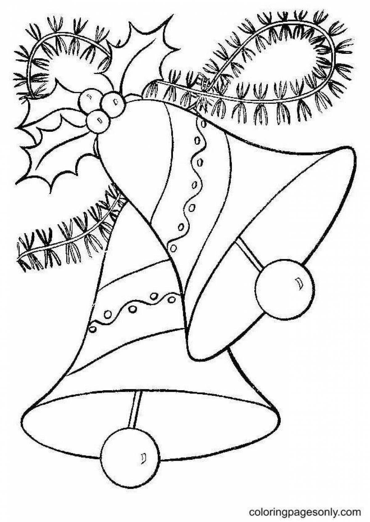 Фото Восхитительная раскраска рождественский колокольчик