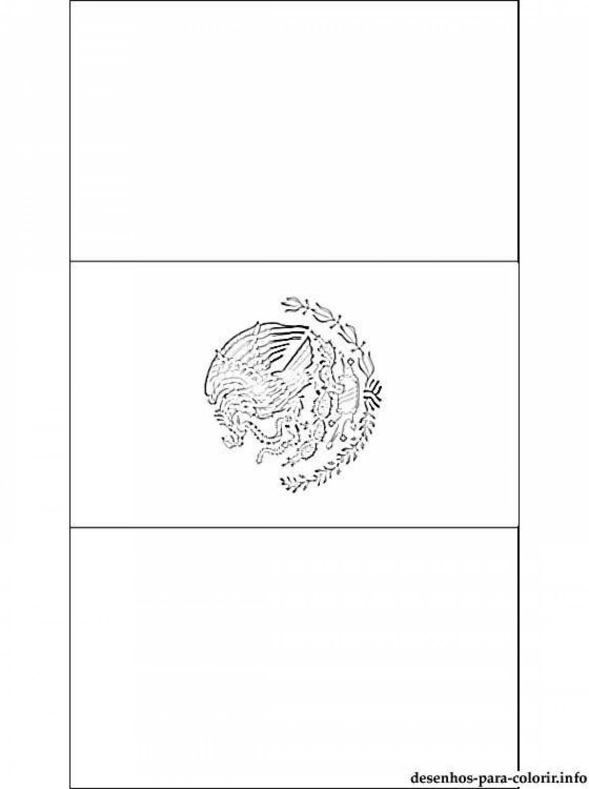 Intriguing mexico flag coloring page