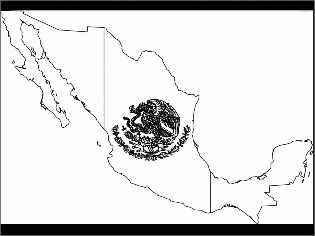 Фото Восхитительная страница раскраски флага мексики