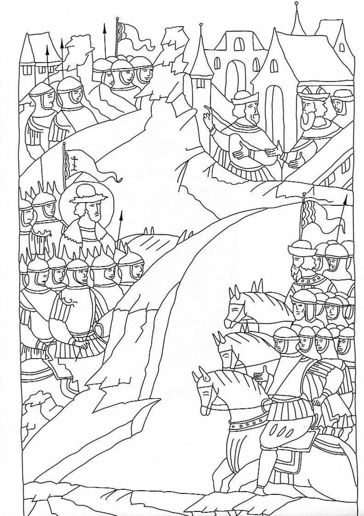 Exciting battle on ice coloring book