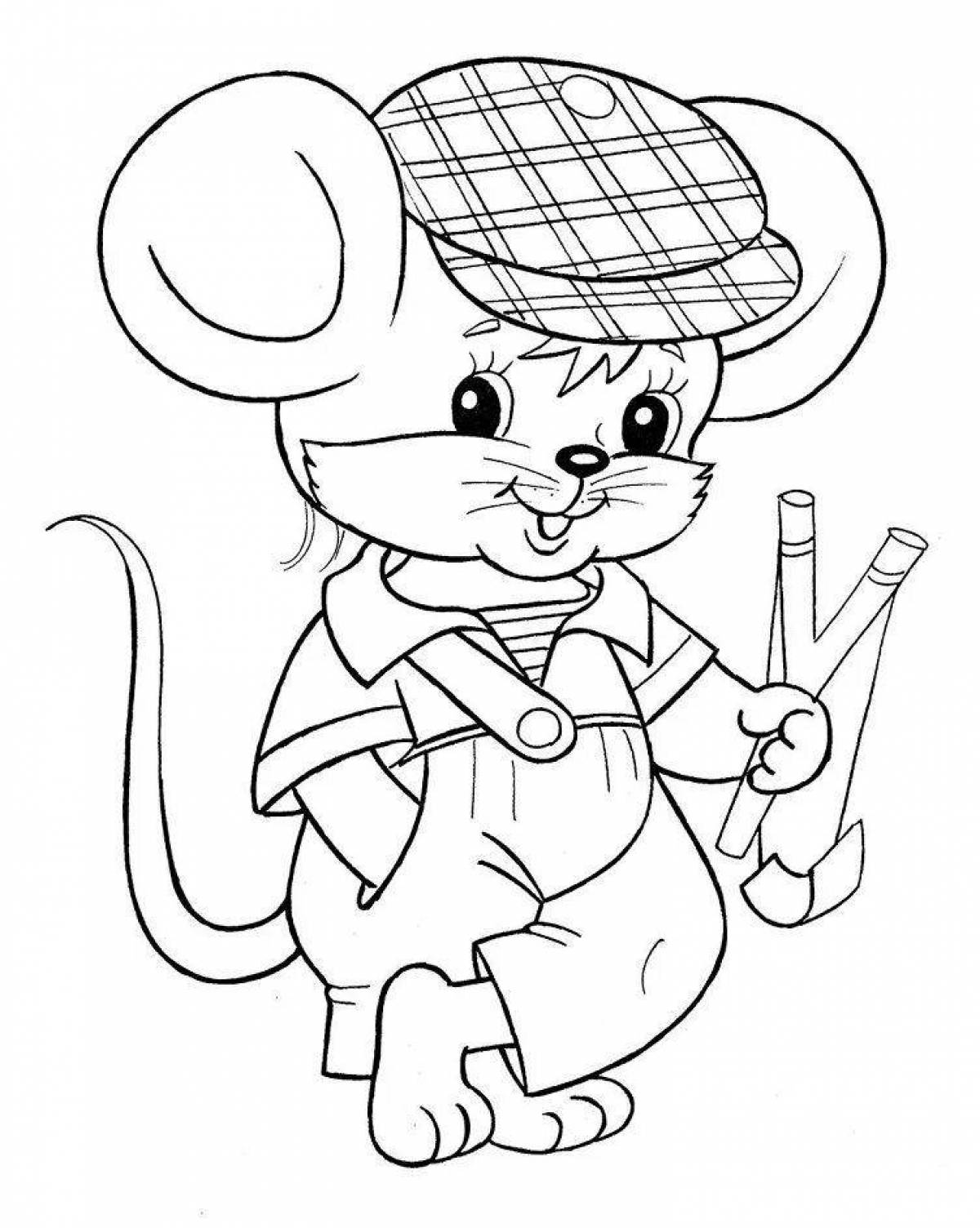 Colorful mouse tim coloring