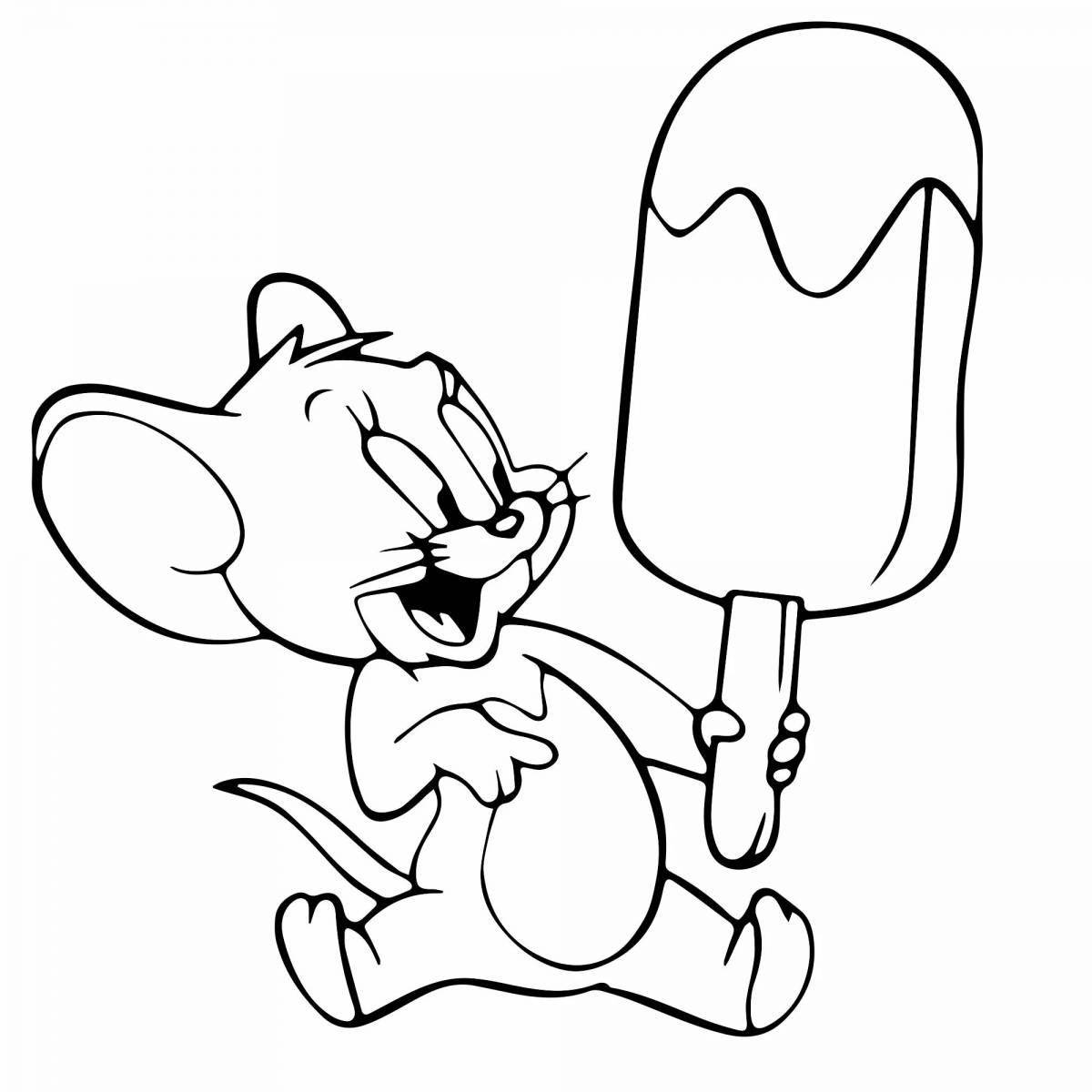 Tim cute mouse coloring page