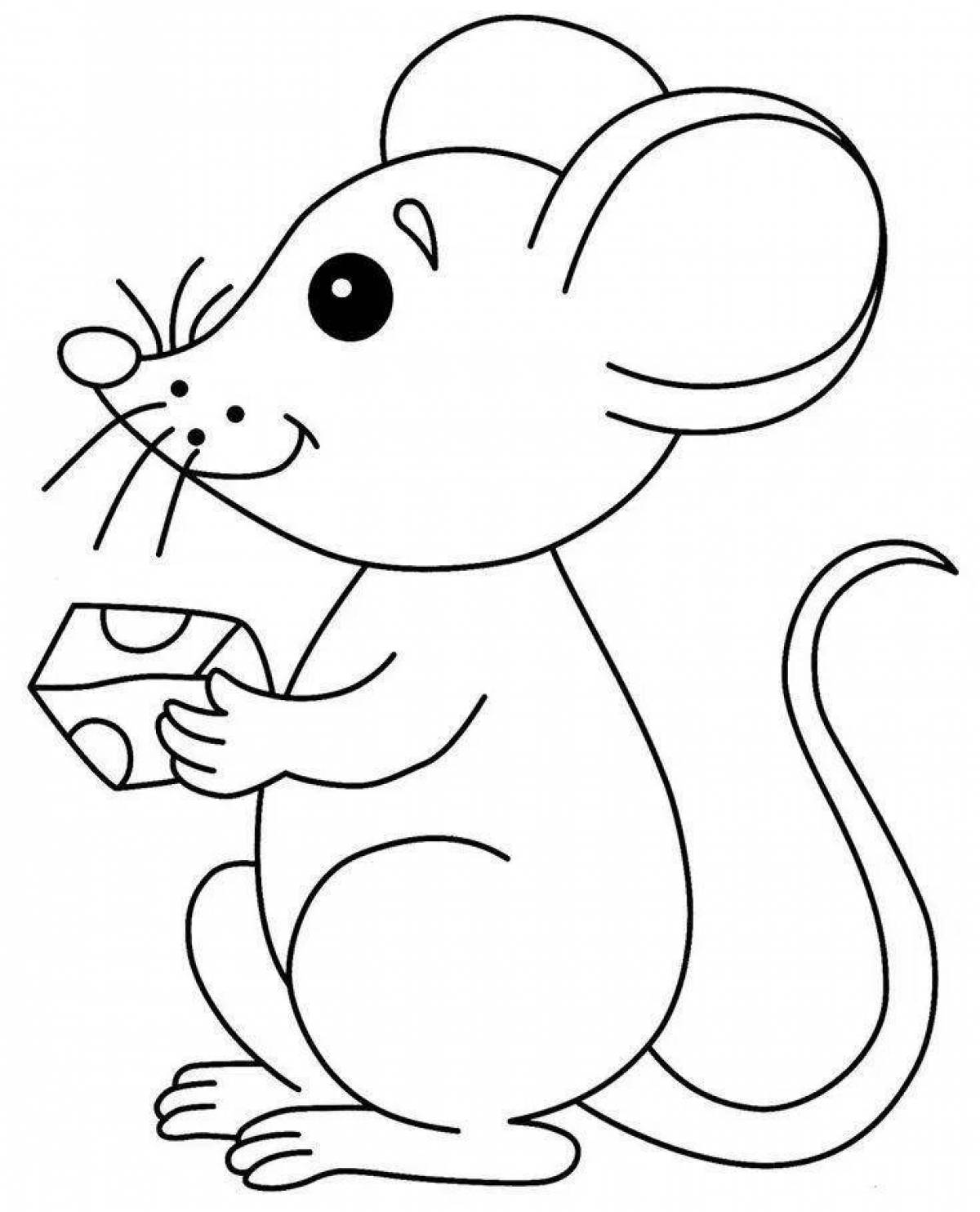 Coloring page adorable mouse tim