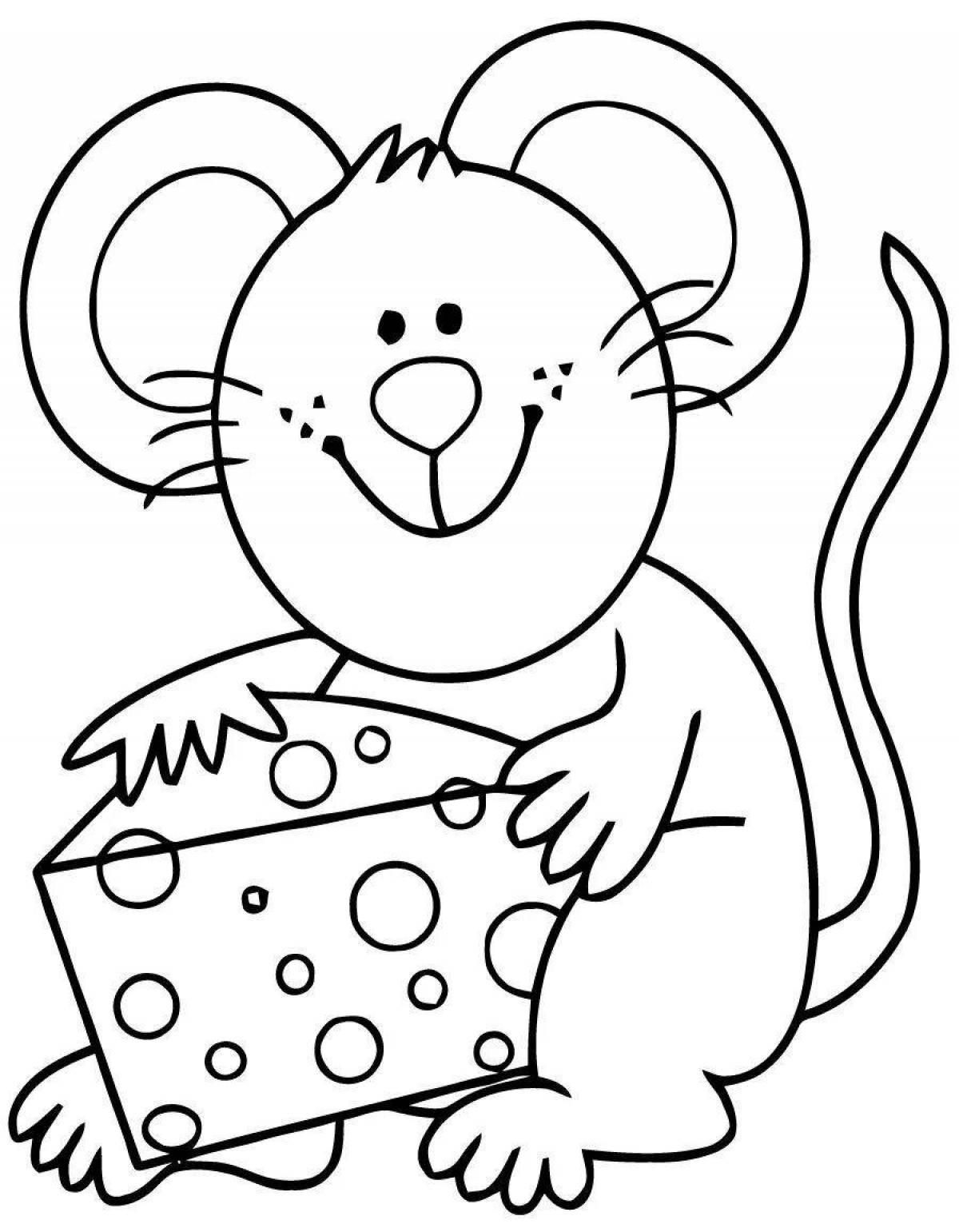 Coloring book funny mouse tim
