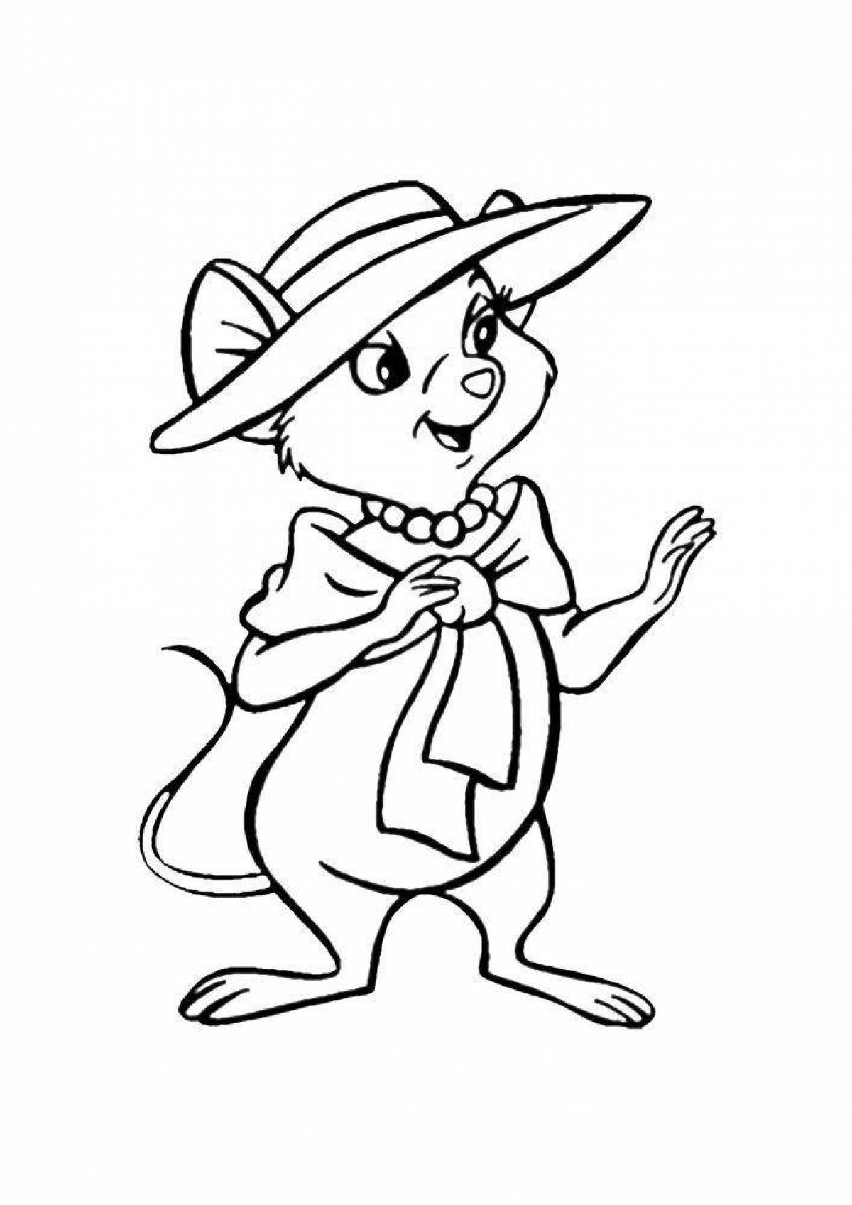 Coloring quirky mouse tim