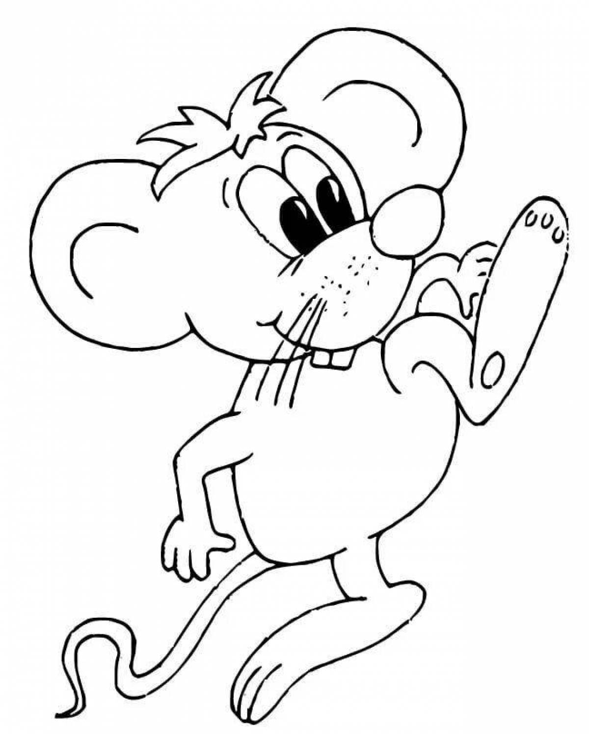 Раскраска анимированная мышь тим
