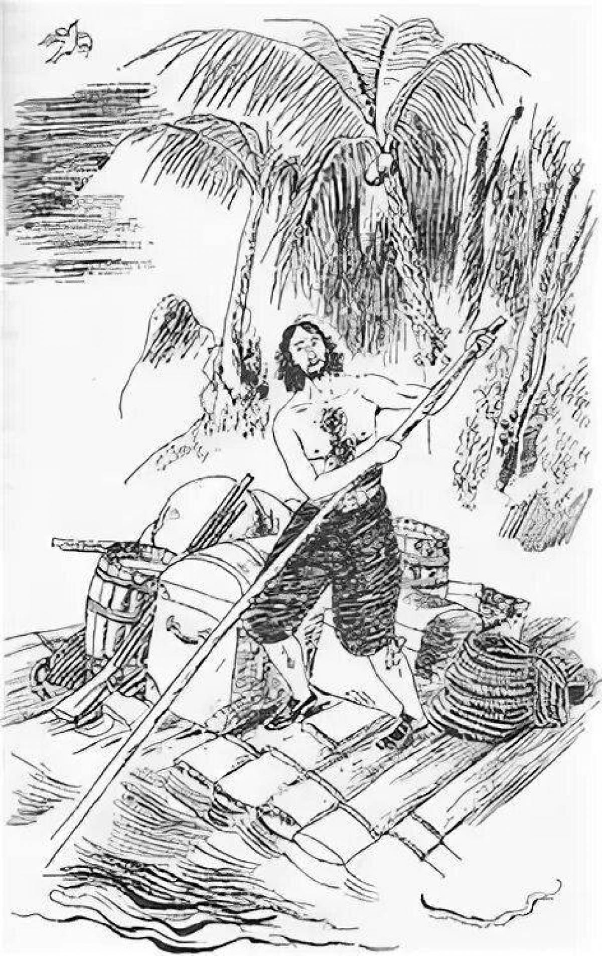 Gorgeous Robinson Crusoe coloring page