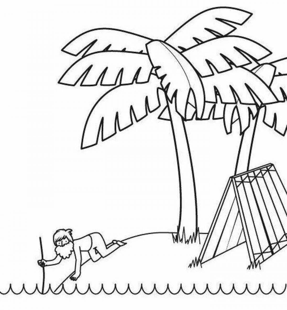 Coloring page magnificent robinson crusoe