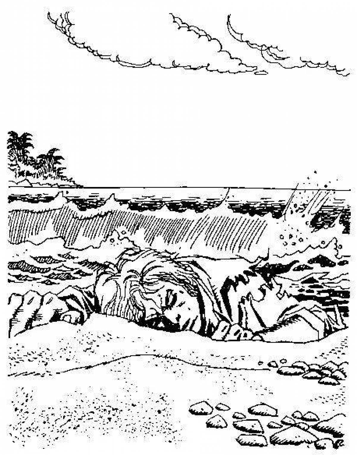 Coloring page spectacular robinson crusoe
