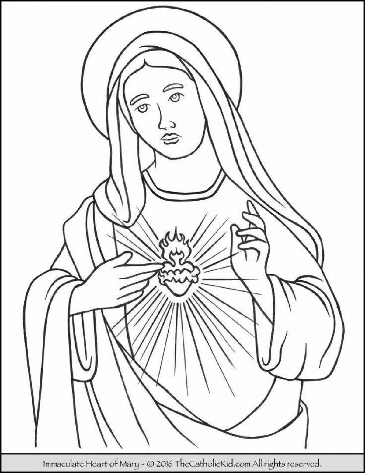 Coloring page majestic virgin mary
