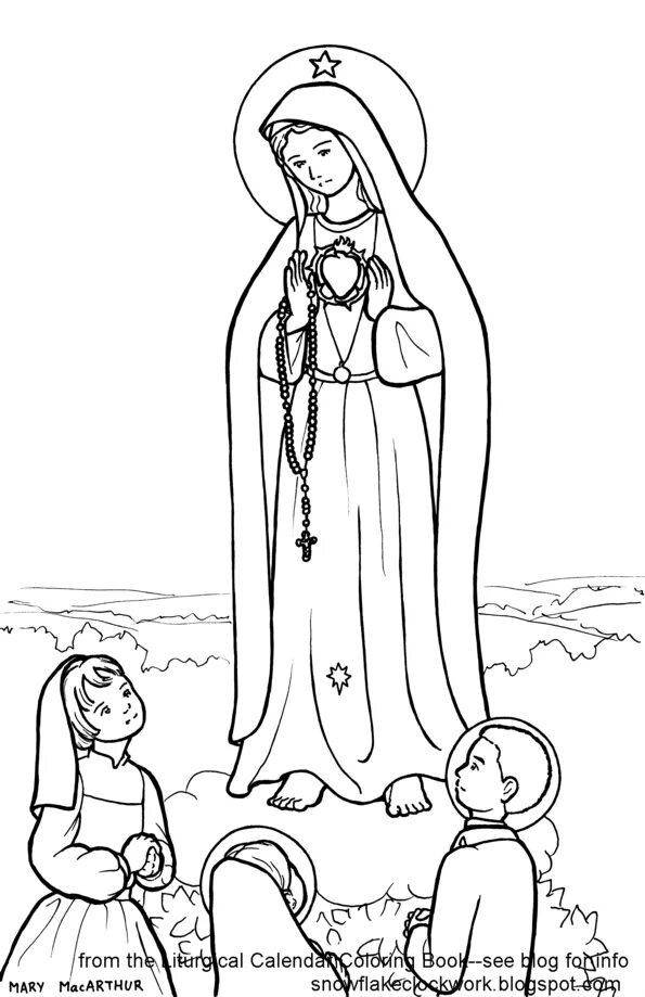 Coloring page shining virgin mary