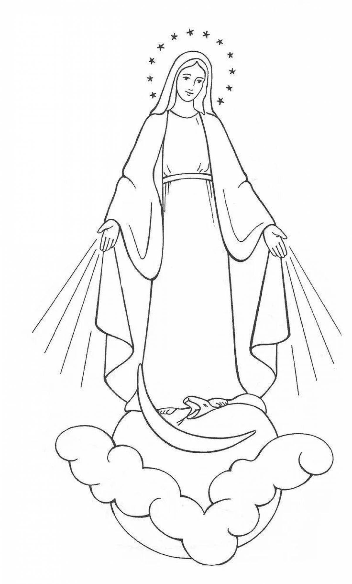 Coloring page celestial virgin mary