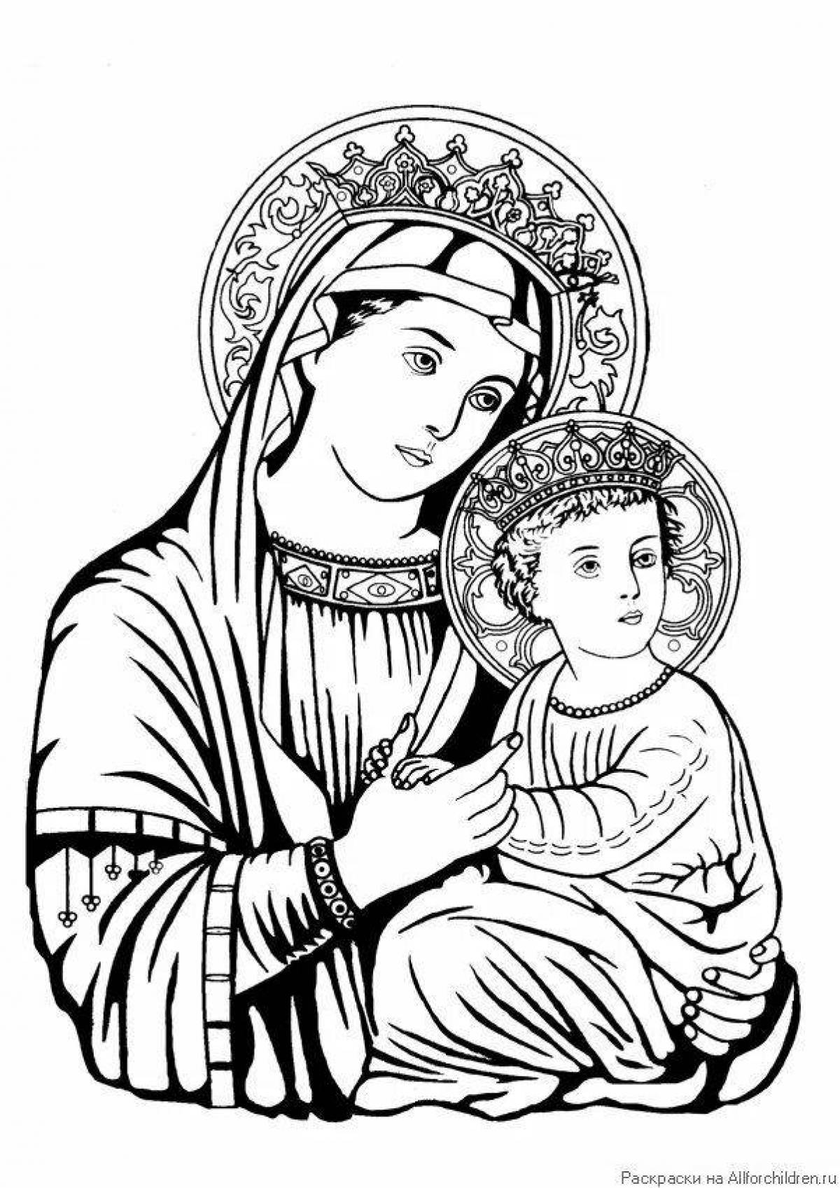 Coloring page the magnificent virgin mary