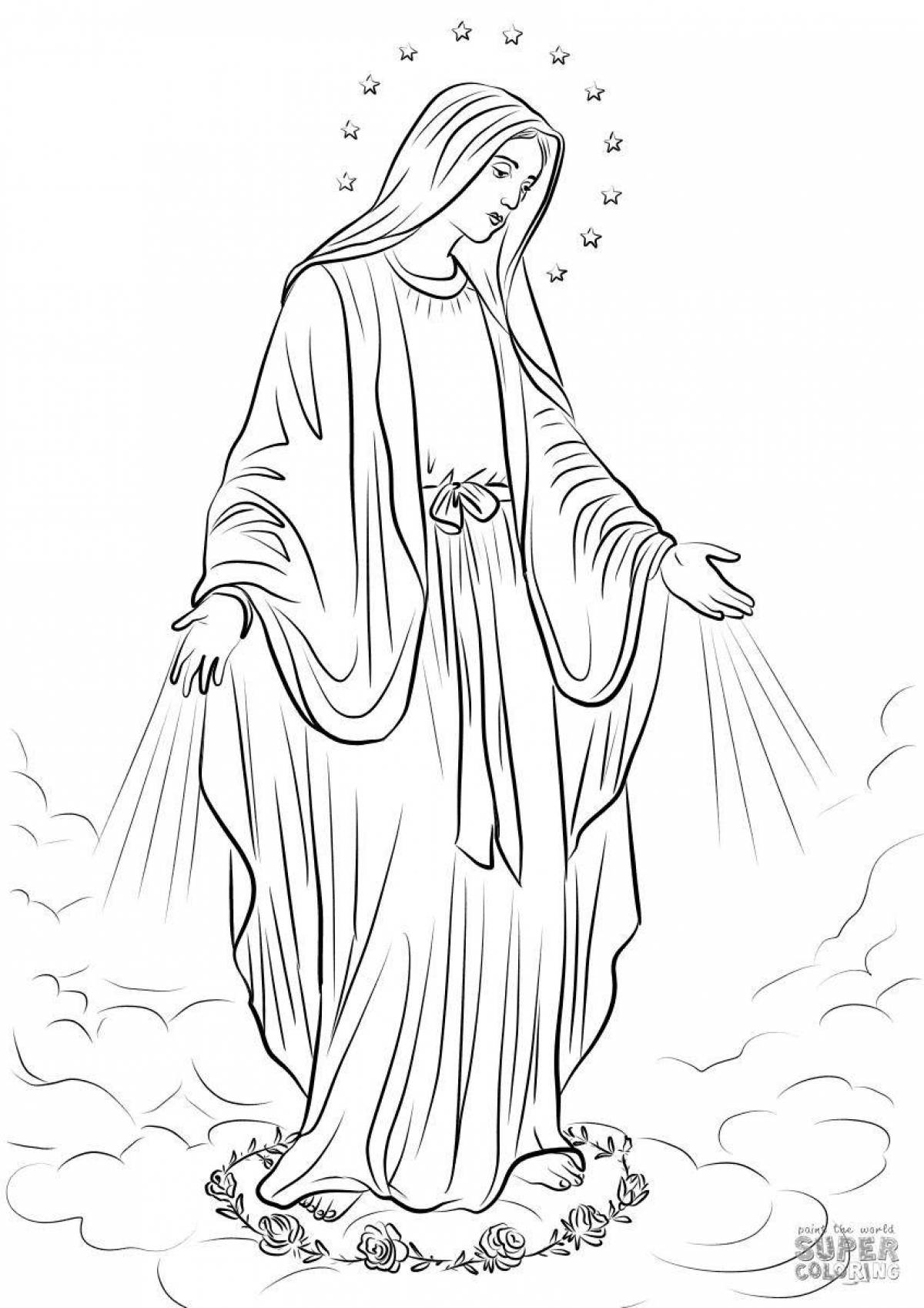 Coloring page beautiful virgin mary