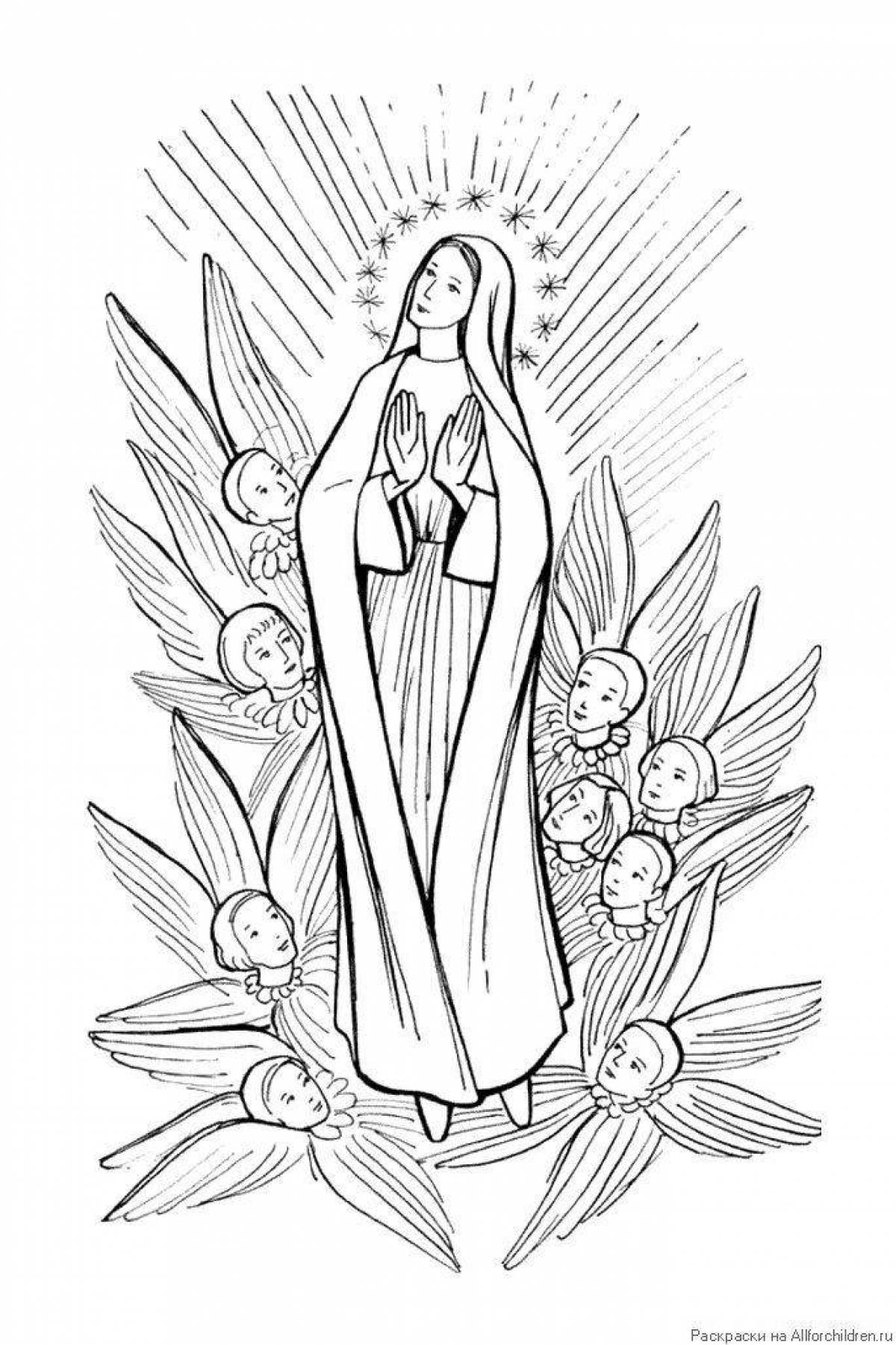 Coloring page graceful virgin mary