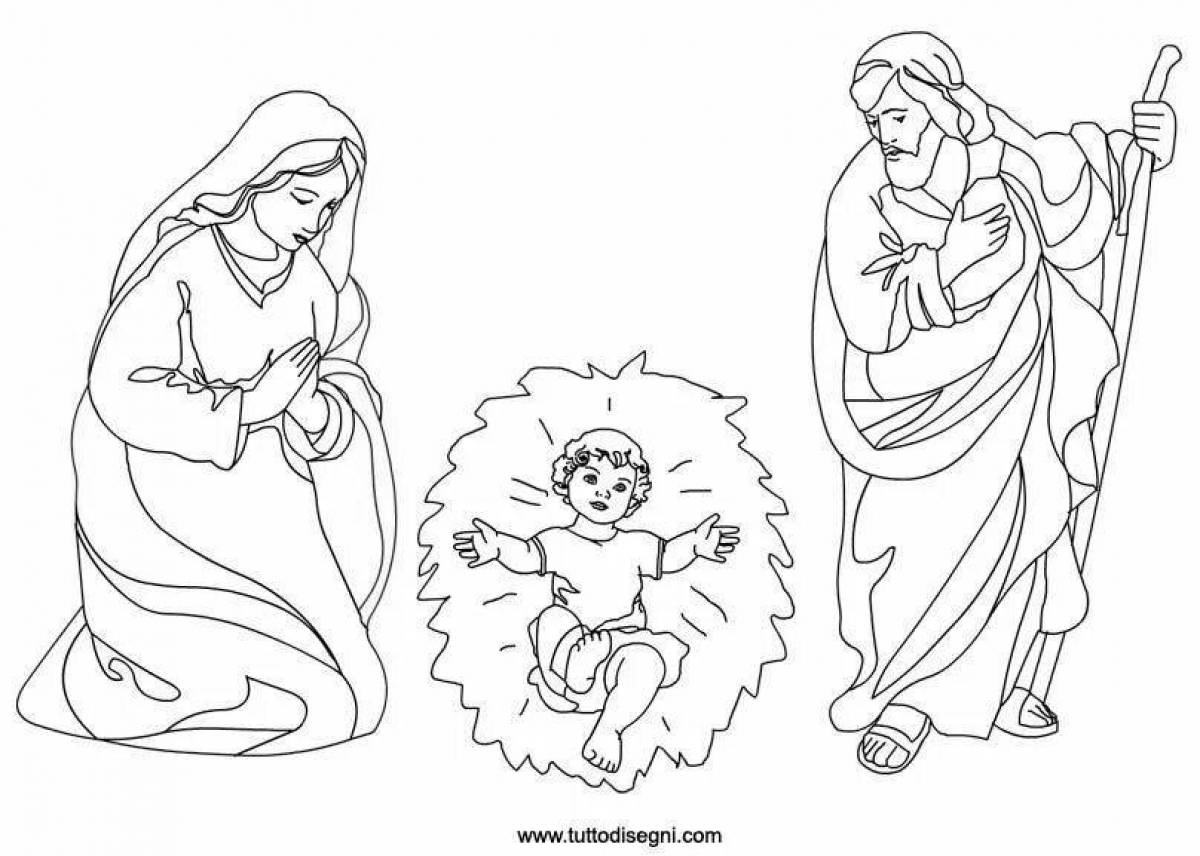 Coloring page elegant virgin mary