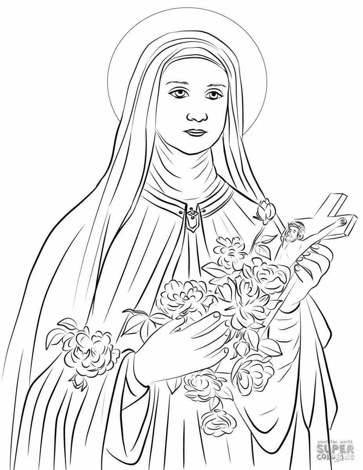 Coloring page glorified virgin mary