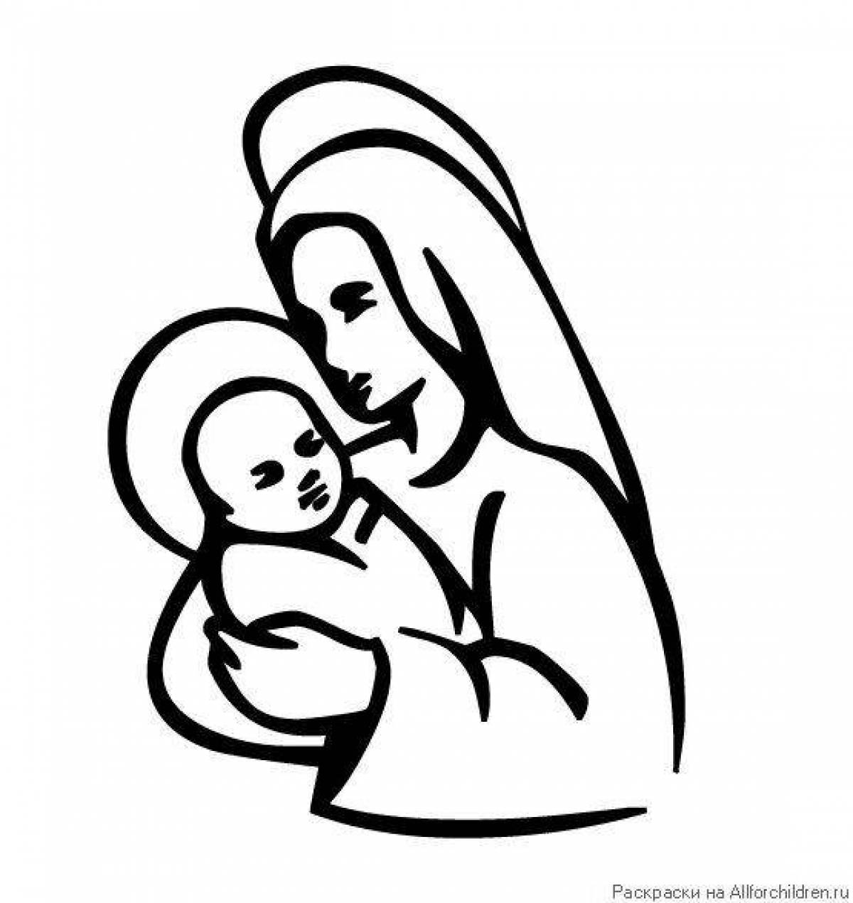 Charming Virgin Mary Coloring Page