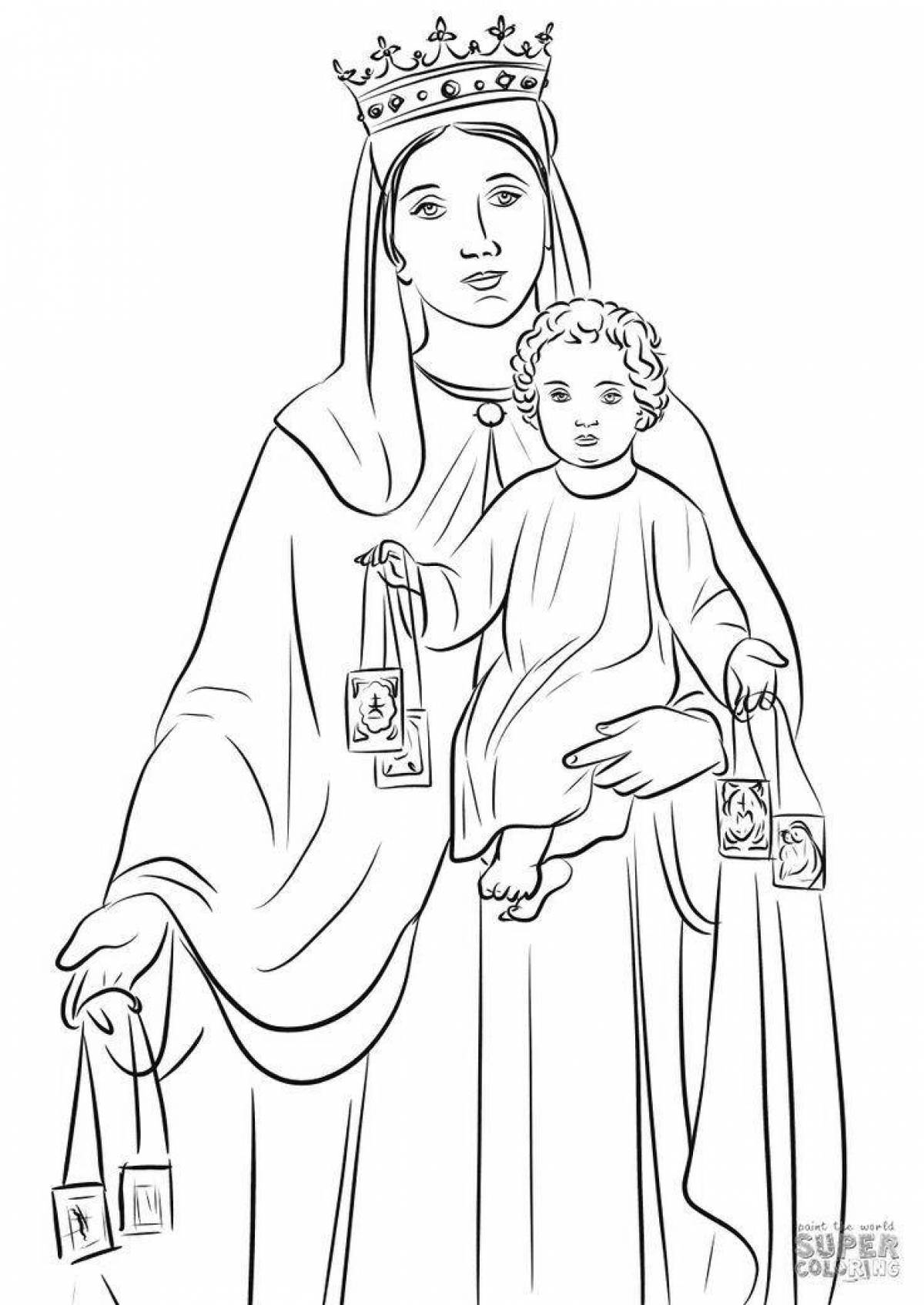 Charming coloring of the Virgin Mary