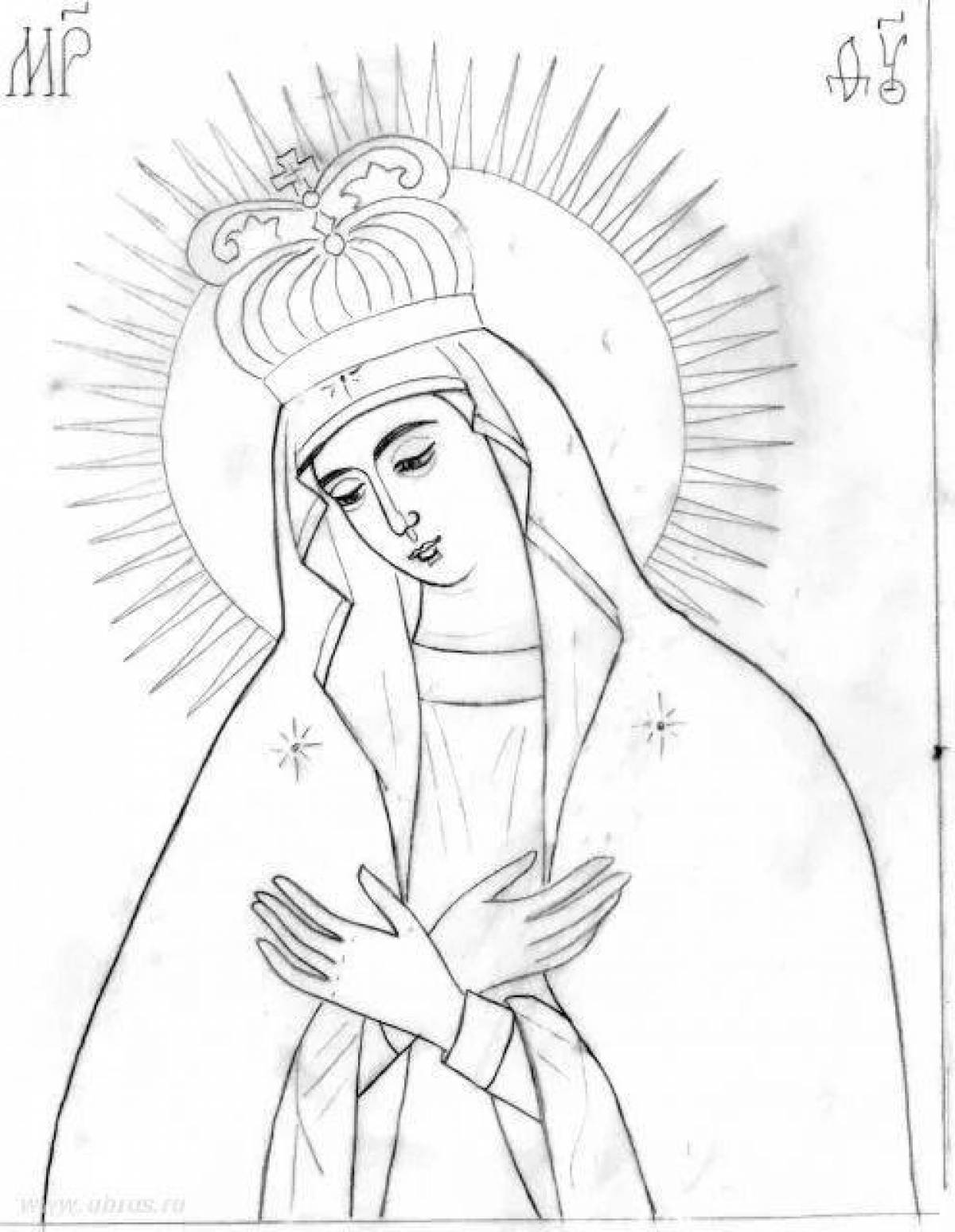 Amazing virgin mary coloring page