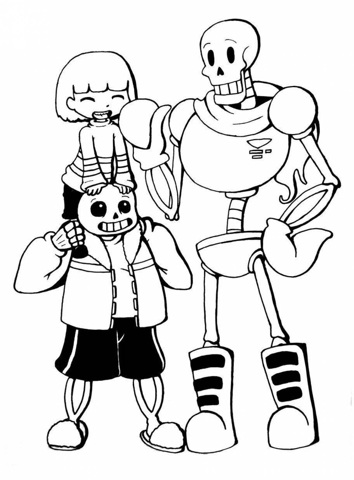 Фото Fun undertail sans coloring page
